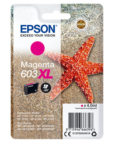 Epson C13T03A34010 ink cartridge 1 pc(s) Original High (XL) Yield Magenta Epson C13T03A34010 ink cartridge 1 pc(s) Original High (XL) Yield Magenta